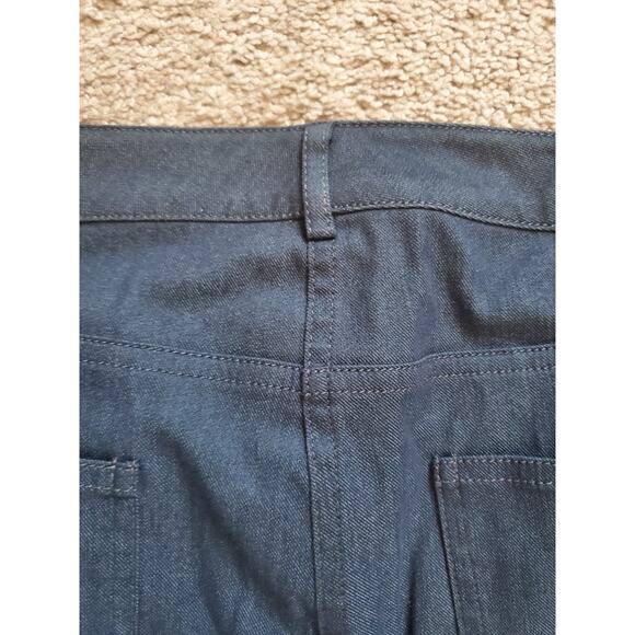 St John Dark Blue Denim Straight Leg High Rise Designer Jeans, Women's Size 14 - Picture 9 of 11